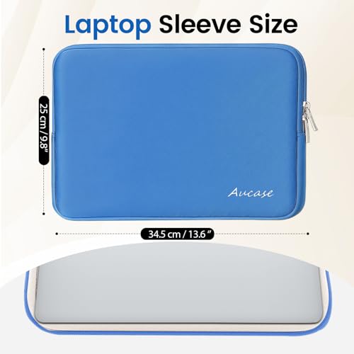 Aucase 13 13.3 14 Inch Laptop Leather Sleeve Water Resistant Puffy Protective Bag for MacBook Pro 14, MacBook Air 13 inch, HP/LENOVO/ACER/ASUS/DELL Chromebook Matebook