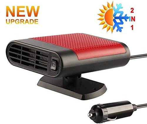 【2019 Upgrade】 Portable Car Heater,Windshield Car Heater Cooling Fan,12V 150W Fast Heating Defrost Defogger, Windscreen Fan,Auto Ceramic Heater Fan Plug in Cigarette Lighter Best Gift for Winter - Red