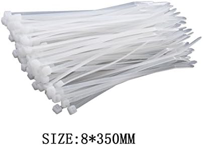 Fenshare Self-locking Nylon Cable Ties Wire Tie, White, 100 Pack (14 Inch)