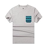Beautiful Giant Men's Jacquard Pocket T-Shirt Crew-Neck Short Sleeve Tee Pocket Tee