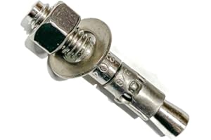 MIGHTY FASTENERS Wedge Anchors, 3/8" x 2-1/4" - Premium 304 Stainless Steel, Heavy-Duty Expansion Bolts for Concrete & Masonry, Anti-Rust Performance, Durable - 5 Pack