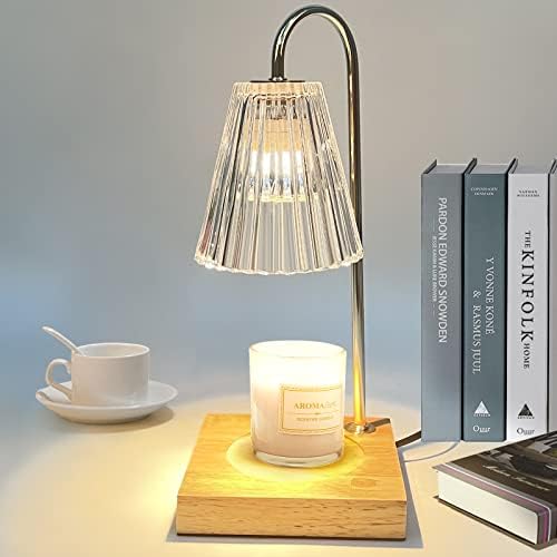 Candles & Holders - LOTKEY Candle Warmer Lamp, Dimmable Candle Warmer with Timer 2 Bulbs Wood Base Electric Candle Lamp Compatible with Jar Candles Vintage Candle Melter Top Melting for Scented Wax (Clear)
