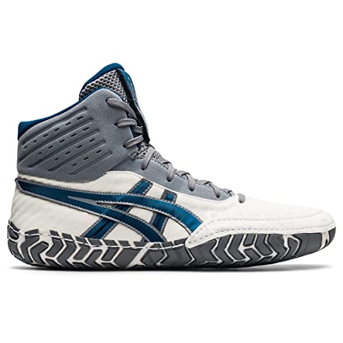 ASICS Men's Aggressor Wrestling Shoes, 11, White/MAKO Blue in