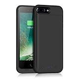 iPhone 7 Plus 8 Plus Battery Case HETP 7000mAh Rechargeable Portable Charging Case with Ultra Slim Protective Shell for 5.5''-Black