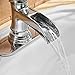 BWE Bathroom Faucet Chrome Waterfall Sink Bath Faucets Single Handle Hole Lavatory Vanity Restroom Commercial Water Supply Lines Hose Polished Lead-Free