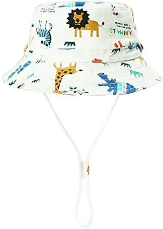 Baby Sun Hat Toddler Kids Dinosaur Hat Sun Protection Bucket with Chin Strap