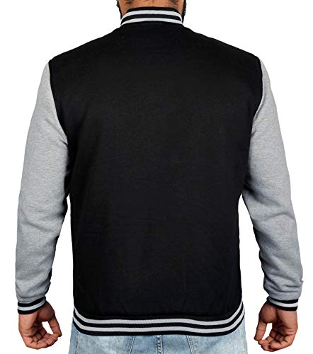 Black and Grey Mens Varsity Jackets | M