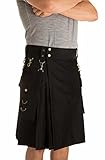 Damn Near Kilt 'Em Men's Highlander Utility Kilt XX-Large Black