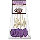 Melville Candy All Natural Honey Spoons for Tea, Lavender | Real honey on wooden sticks, individually wrapped, stir into tea, coffee or hot beverages, gluten-free, made in USA
