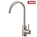 Contemporary High-arch Gooseneck Lead-free Solid Brass 360 Degree Swivel Spout Hot and Cold Water Brushed Nickel Kitchen Faucet