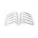 Bentolin Silver Rear Euro Tail Light Guard Cover Protector for 2007-2017 Jeep Wrangler - Pair(Light cover 03)