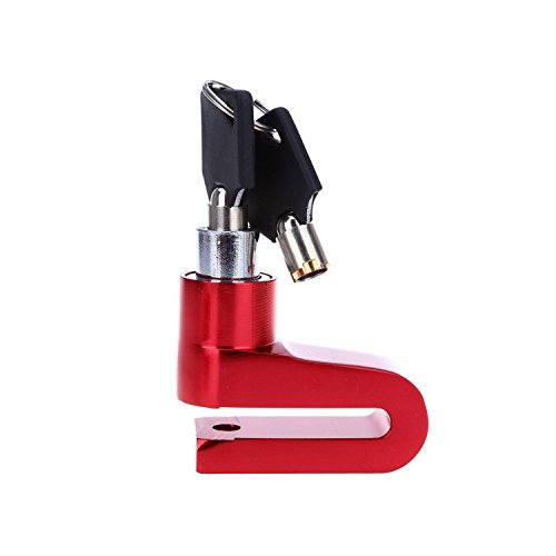 Safety Disc Lock Motorcycle Bike Anti-theft Wheel Disc Brake Lock Padlock Waterproof Loud for Motorcycle Bike Scooters Mountain Road MTB Cycling Rotor Disc Brake Wheel Lock with Two Keys (Red) - Thumbnail 4