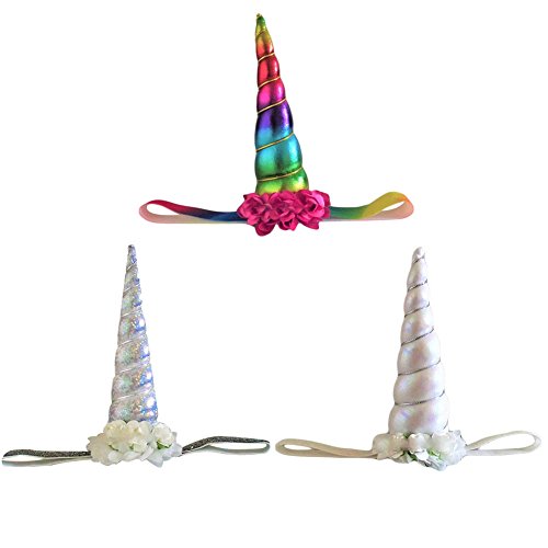 HXINFU Jumbo Unicorn Horn Headband Elastic Hairband Halloween Unicorn