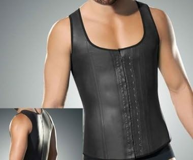 MEN - Perfection Body Shapers Colombian 3 Hooks Latex VEST (Fajas). Post Surgical Garment (X- Large)