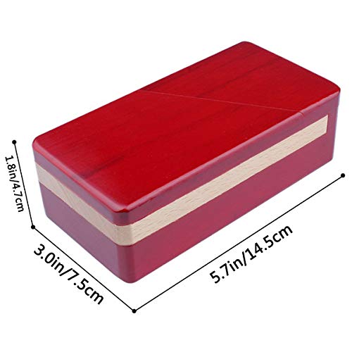 DCBEAUTIFUL Impossible Box Puzzle Master Secret Opening Box Wooden Red
