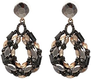 High-end alloy based Vintage Chic Party-Wear Jhumkas (Bali Bohemia Drop Dangle) Earrings For Women (Black-Brown)