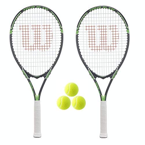 2 x Wilson Tour Tennis Rackets including 3 Tennis Balls