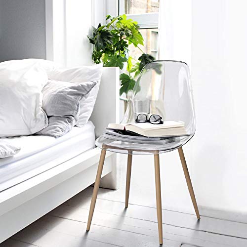 GreenForest Acrylic Ghost Chairs Clear Dining Chairs with Crystal