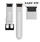 Wearable4U Garmin Fenix 5X 26mm Quick Release Easy Fit Silicone Replacement Watch Band for Garmin Fenix 5X, Quatix 3, Fenix 3 HR, Fenix 3, Tactix Bravo, Foretrex 601, Foretrex 701 (White)
