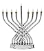 Electric Menorah Highly Polished Chrome Low-Voltage Electric Chanuka Menora for Hanukkah