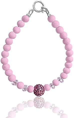 Baby &amp; Girls' Beaded Bracelets With Swarovski &amp; Czech Crystals, Simulated Pearls &amp; Other Stones - Sterling Silver Clasp &amp; Extension Chain - by D Charm