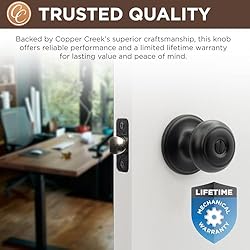 Copper Creek Matte Black Door Knobs - Round