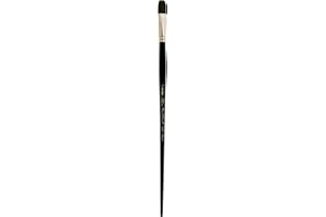 Silver Brush Limited 6403-6 Black Pearl Filbert Paintbrush for Acrylic, & Heavy Body Paints, Size 6, Long Handle