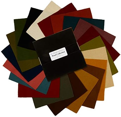 Marcus Fabrics Wool Collection 10x10 precut Pack 20 Pcs Fabric, 1, Multi