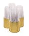 Gold Plastic Clear Cups | 8 oz. 50 Pack | Disposable Party Cups with Gold Rim | Fancy Wedding Tumblers | Elegant Party Supplies & Decorations | Old Fashioned Tumblers [Drinket Collection]