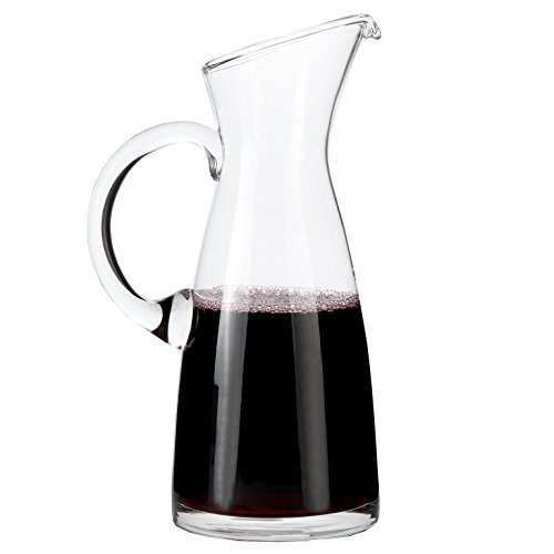 Lily's Home Glass Water and Wine Carafe, Ideal as a Cold Beverage or Juice Decanter with Large, Comf Lily's Home Glass Water and Wine Carafe, Ideal as a Cold Beverage or Juice Decanter with Large, Comf