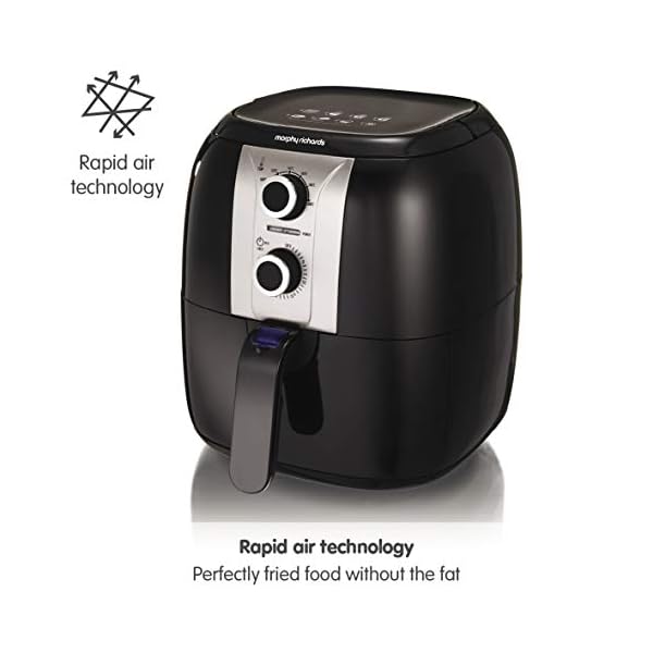 Morphy Richards 480003 Health - Air Fryer, Plastic, 1400 W, 3 Liters, Black