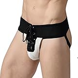 iiniim Men's Lace Up Jockstrap Sports Underwear - Medium - White