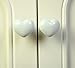 Heart Shaped Door Drawer Bin Handle Pull Knob Hardware White S