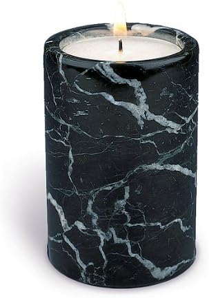 Black Marble Cylinder Tea Light Candle Holder by Health All Ways