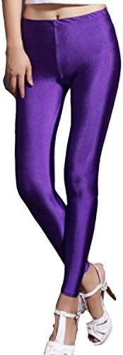 SUFIAH ® Women's Shiny High Waist Stretchy Disco Leggings Dance Ladies Slim fit Clubwear Tights