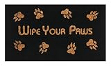 Wipe Your Paws Coir Doormat by Castle Mats, Size 18 x 30 inches, Non-Slip, Durable, Made Using Odor-Free Natural Fibers