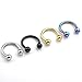 Jovivi 8pc 14G Stainless Steel Multi-functional Lip/Nose/Nipple/Eyebrown Captive Hoop Ring Barbell Tragus Cartilage Stud Earrings 3/8