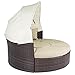 Best Choice Products Retractable Canopy Wicker Daybed for Outdoor - Beige