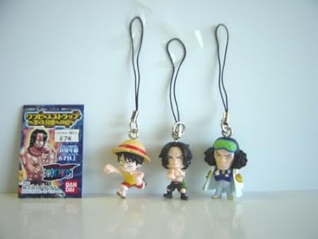 Amazon ワンピース Onepiece ストラップ エース救出への道 人気3種 全3種 1 モンキー D ルフィ 2 ポートガス D フィギュア ドール 通販