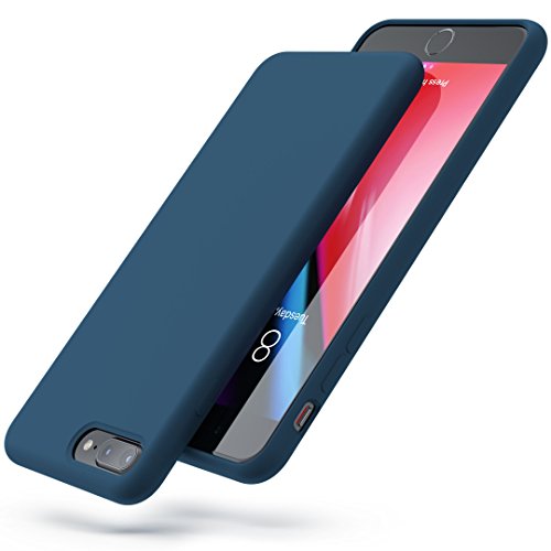 PowerBear iPhone 7 Plus Case/iPhone 8 Plus Case | Slim Soft Touch Liquid Silicone Gel Rubber Case | Anti Scratch Finish | for The Apple iPhone 7+ / 8+ - Navy Blue [24 Month Warranty]