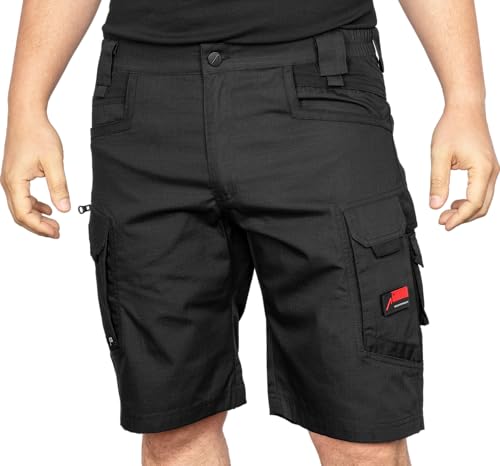 ACE Constructor Men's Work Trousers Short - Men's Work Trousers with Cargo Pockets & Stretch Waistband for Summer