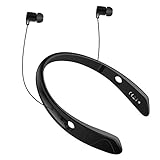 Bluetooth Headphones Headset Rymemo Long Battery 20 Hrs Playing Music Time Stereo Sports/Running Wireless Earphones Vibration Neckband Style for Cellphone,Black