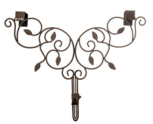 [Front Door WREATH HANGER] - Ivy Design | ADJUSTABLE Hook Length for Tall and Small Doors | PADDING to Prevent Damage like Scratch and Dents | Heavy Duty Cast Iron Metal Hangar - (Brown) - Thumbnail 5