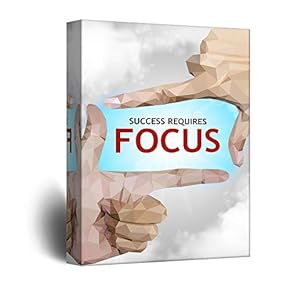 Inspirational Quotes Canvas Wall Art - Success Requires Focus - Giclee Print Gallery Wrap Modern Office Decoration Ready to Hang - 12x18 inches