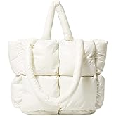 OWGSEE Puffer Tote Bag Soft Puffy Purses for Women Winter Light Down Cotton Padded Quilted Puff Shoulder Handbags | Puffer, Soft, Puffy, Winter, Light, Down Cotton