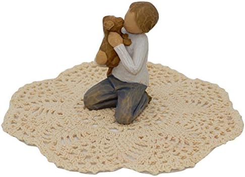Willow Tree Pets Themed Figurine with Westbraid Doily (Kindness (Boy))