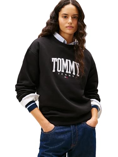Tommy Jeans Women's Collegiate Crewneck Sweatshirt, BLACK X-Small