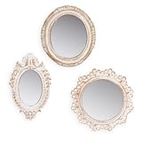 Darice 30015565 Miniature Oval & Circle Mirrors, 3 Assorted Styles, White (Pack of 288)