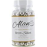 Silver Dragees 8mm, 4 Ounces by Chef Alan Tetreault