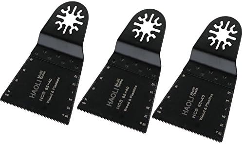 HAOLI 3-Pack Mix oscillating multi tool saw blades For Fein Multimaster,Dremel,Bosch Makita and More Wood End Cut Saw Blade with Universal Fit System (HL651C-3)